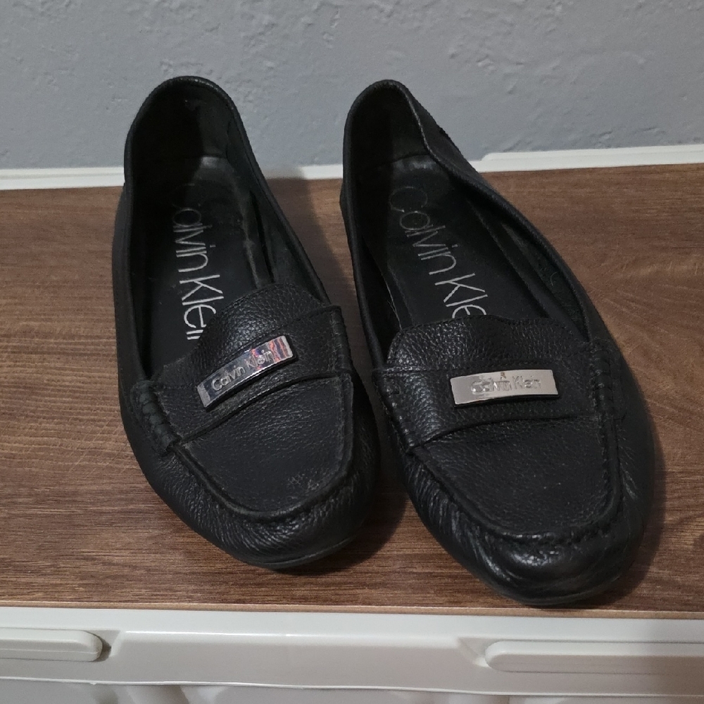 Calvin Klein Classic Black Leather Loafers